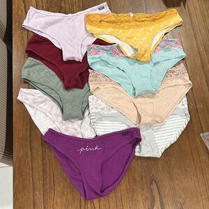 9 Pink Victoria's secret Underwear Set